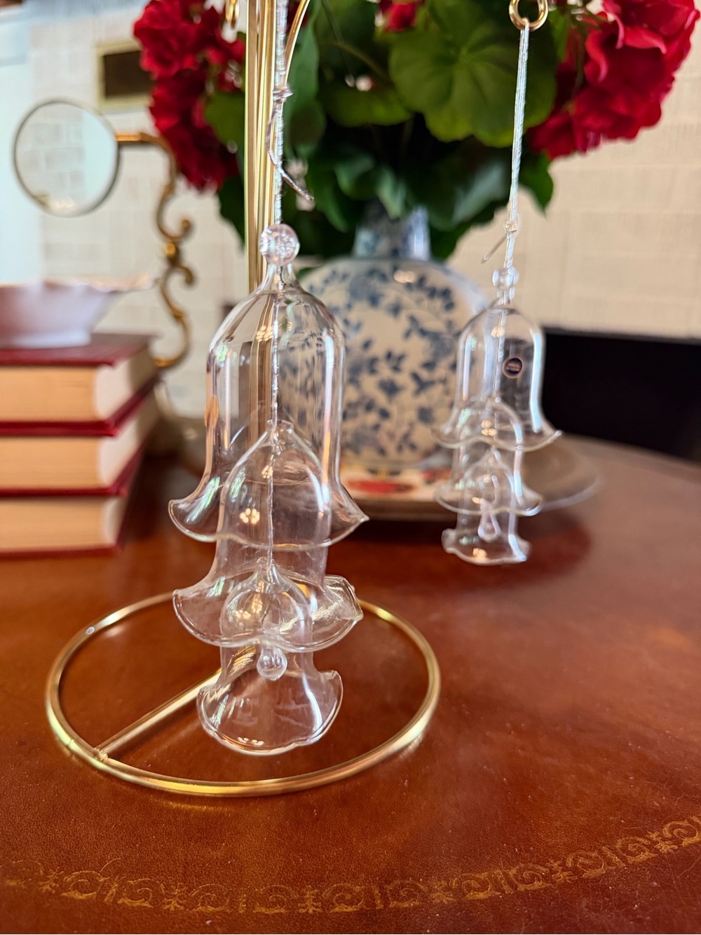 Delicate Glass Bell Flower Christmas Ornament - Clear